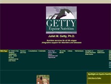 Tablet Screenshot of gettyequinenutrition.biz